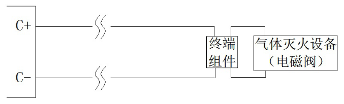 JBF5016江苏气体灭火控制器喷洒启动输出接线示意图